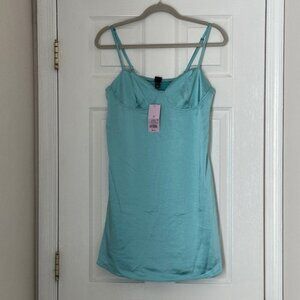 Wild Fable Bodycon Slip Dress Teal Blue Size Medium Juniors Summer Casual Satin